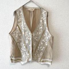 R 刺繍レースベスト 44サイズ レディース