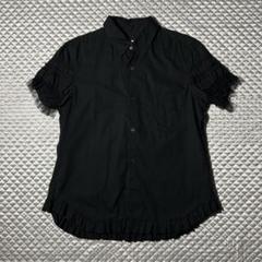 コムデギャルソン フリル　半袖　ブラウス XS ブラックAD2008 BLACK COMME des GARCONS(ブラックコムデギャルソン) / シアー