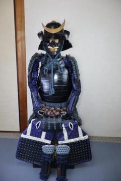 キ*ー様 大人が着用可能な甲冑一式／青糸威・黒塗胴・月形前立兜／送料込み キ*ー様 大人が着用可能な甲冑一式／青糸威・黒塗胴・月形前立兜