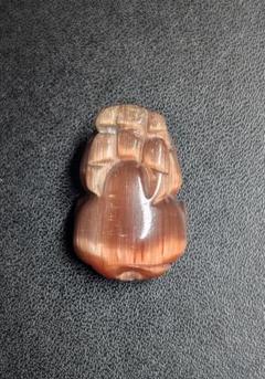 訳あり品希少色キャッツアイ満々ピンクゴールドルチル貔貅パーツ☓貫通穴有り