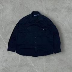 90s〜00s Faded Glory ブラック 長袖ネルシャツ サイズXL