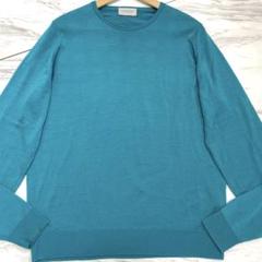 現行 希少XL⭐️ジョンスメドレー メリノウール ニット ターコイズブルー 美品
