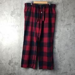 Z3730古着　チェックパンツ　パジャマパンツ　赤　黒　90s Y2K