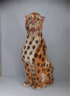 メール便なら送料無料 黒ヒョウ ブラック レオパード パンサー 置物 オブジェ H6 124p 送料無料 イタリア 陶器 動物 雑貨 黒 ヒョウ 黒豹 Black Leopard 猛獣 獣 肉食 本日超得 Titanicgroup Com