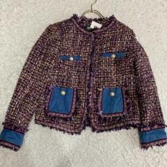 《美品》 Back Stage ツイードジャケット パープル L フォーマル