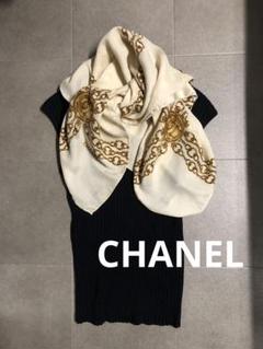 CHANEL　シャネル　スカーフ　タッセル柄　チェーン柄　大判スカーフ　シルク 2025年最新】シャネル スカーフ チェーンの人気アイテム - メルカリ