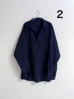 COMOLI 22SS ウールシルクスキッパーシャツ ネイビー サイズ1 COMOLI シルクネル スキッパー※丈直しあり（comoli ⁄ コモリ