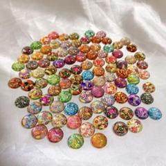 ⭐️ ガラスカボション 花 カボション 円形 DIY ハンドメイド ジュエリー