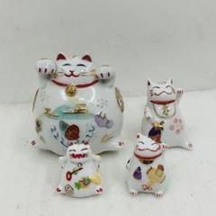 招き猫 ４匹セット ネコ 置物 ミニチュア オブジェ 商売繁盛 開運