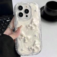 リボンとパール装飾のiPhoneケース 16PROMAX
