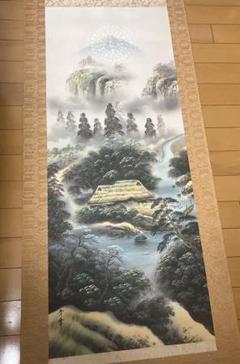 谷口藍田 掛軸 書 二行書 肉筆 紙本 合箱 儒学者 江戸～明治 近代教育の父 谷口藍田 掛軸 書 二行書 肉筆 紙本 合箱 儒学者 江戸～明治