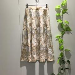 【ルイシャンタン】花柄 ロングスカート フレアデザイン グレー系 38サイズ