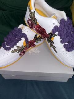 Nike Air Force 1 花柄刺繍 シューズ ロープカスタム 31cm Nike Air Force 1 花柄刺繍 シューズ ロープカスタム 31cm