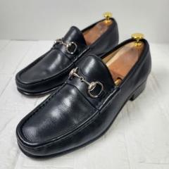 ★超美品！GUCCI  グッチ　ホースビットローファー★ 黒　41E GUCCI グッチ レザー ホースビットローファー 黒金 41 E 25.5