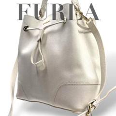 【美品】フルラ ミアステラ 2way 巾着ショルダーバッグ ハンド レザー 金具