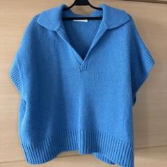 美品　GALERIE VIE ブルーポロニット ベスト 美品 GALERIE VIE ブルーポロニット ベスト - メルカリ