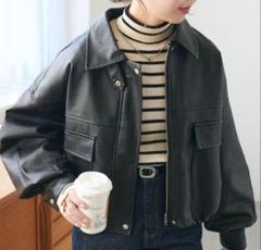 Shoowtime ブルゾン アウター Synthetic leather short blouson