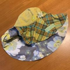 グリーン 花柄 チェック 黄緑 ハット 帽子