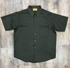【デッドストック】60s〜70s ビッグヤンク 半袖 ワークシャツ フラッシャー 古着 70s USA製 BIG YANK オールド コットン ツイル マチ付 半袖