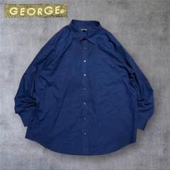 【116】GEORGE　ネイビー　シャツ　3XL　ビッグサイズ