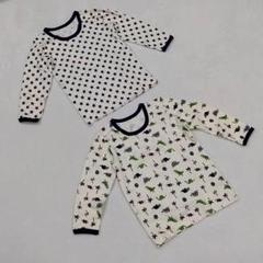 ⭐西松屋⭐Tシャツ 長袖 キッズ 2枚セット 星柄 コットン Uネック ロンT