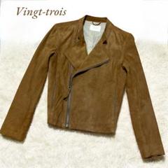 Vingt-trois 本革 スエード レザー ライダースジャケットのサムネイル