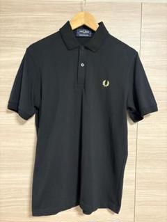 英国製☆FRED PERRY フレッドペリー 刺繍 黒 38 半袖ポロシャツ.