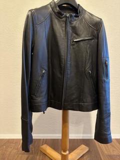UNTITLED  ブラック羊革ジャケットＬサイズ　美品❣️ ZARA MAN ブラック ダブルライダースジャケット サイズL 羊皮