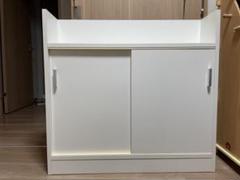 最新 家具こうば 日本製 オガモク 薄型 引き戸 カウンター下収納 キャビネット・サイドボード