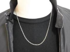 ◇シルバー フィガロチェーン メンズ ファッション ネックレス◇ロング 60cm