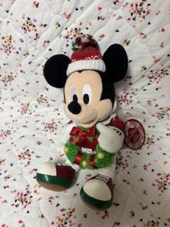 2022 東京ディズニー　クリスマス　ぬいぐるみ　ミッキー　リースを持っている