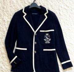 ポロラルフローレン ブレザー テーラードジャケット エンブレム刺繍 銀ボタンM黒 POLO RALPH LAUREN - POLO RALPH LAUREN ロゴ刺繍 エンブレム