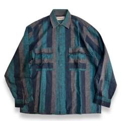 希少 レア【VINTAGE】90s 海外古着 ストライプ レトロビンテージシャツ