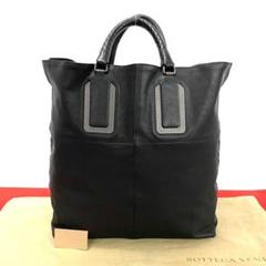極 美品 袋付 ボッテガヴェネタ レザー トートバッグ ハンドバッグ ブラック