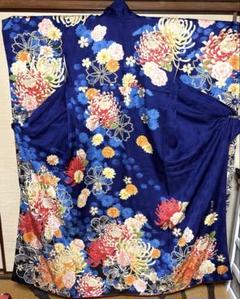 品揃え豊富で 鉄紺色 メルカリ - 身丈161 振袖 乱菊柄 着物・浴衣