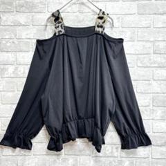 スキニーリップ オフショル レオパード カットソー 美品 M 平成ギャル 黒 豹