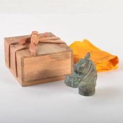 安一作　古銅青銅　龍首杖頭　共箱　N　6831 安一作 古銅青銅 龍首杖頭 共箱 N 6831 - メルカリ