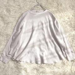n6553 オーバーサイズポンチョTシャツ S コットン100% ワッフル 薄手