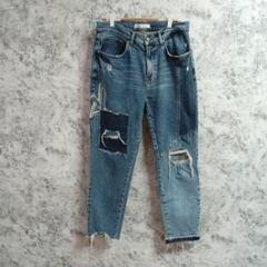 ZARA　ザラ　デニム【EUR40】ブルー　ダメージ加工　切りっぱなし