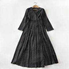超特価激安 ne Quittez pas リネン混 カシュクール ガウン 刺繍 ワンピース ワンピース