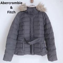 Abercrombie & Fitch ベルト付きダウンジャケット グレー S
