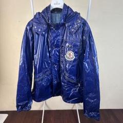 MONCLER フード付きナイロンジャケット 青 MONCLER モンクレール ナイロンジャケット フード付き ブルゾン