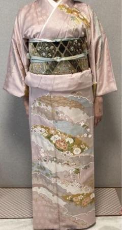 購入者様決まりました。トールサイズ訪問着　絹芭蕉　正絹　裄丈71.5　身丈174 T23着物訪問着 美品 正絹 花模様 トールサイズ 身丈165cm - メルカリ