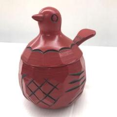 鳩のシュガーポット　砂糖壺　　信州　白樺彫り　民芸 鳩の砂糖壺（茶）白樺材 | ギャラリーまきの 信州の木製品と美術