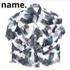 name. シアーシャツ　デザインシャツ　春夏ネーム　シアーシャツ　柄シャツのサムネイル