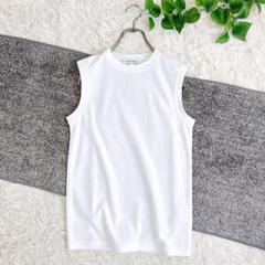 MADISONBLUE◆CREW NECK SLEEVELESS TEE/ノースリーブカットソー/S/コットン/ホワイト MADISONBLUE / マディソンブルー】CREW NECK SLEEVELESS TEE