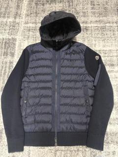 MONCLER S ハイブリッド カーディガン ネイビー モンクレール ダウンジャケット×カーディガン 紺S ハイブリ