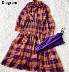 春夏新作モデル 美品♡ダイアグラム ロングワンピース A チェック ボウタイ ワンピース