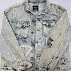 ZARA グラフィックデニムジャケット M - メルカリ