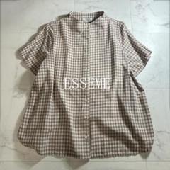 ESSEME エシーム チェックシャツ ベージュ ブラウンのサムネイル